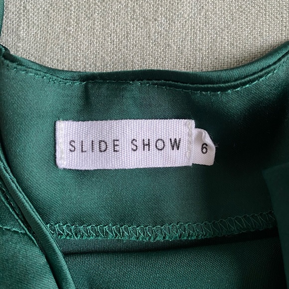 Emerald Green Mini Satin Dress with Cowl Neck from Princess Polly - Picture 3 of 3